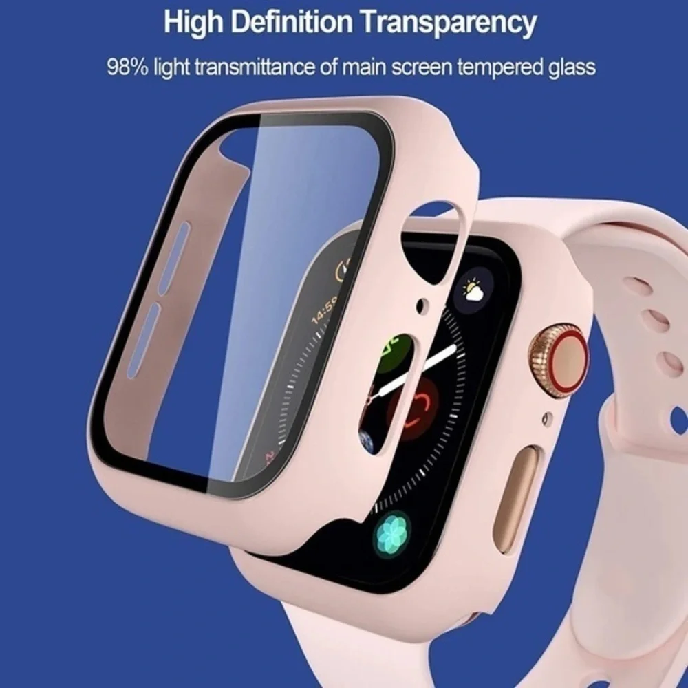 Green Apple Watch strap 40 mm and tempered glass
